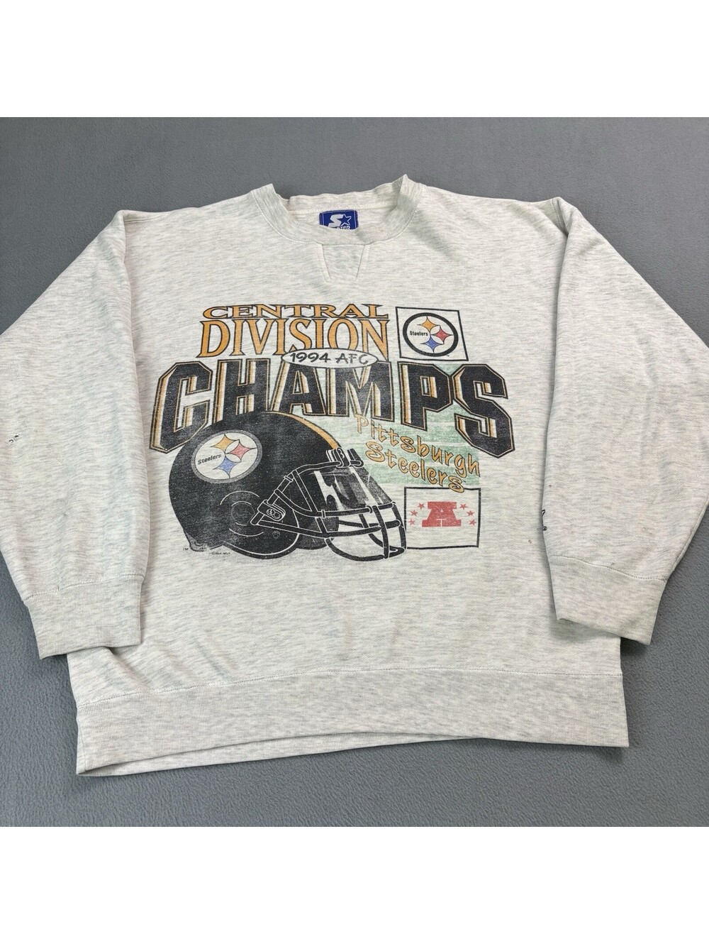 Vintage 1994 Pittsburgh Steelers NFL Crewneck Sweatshirt Size Medium Gray